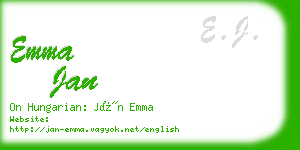 emma jan business card